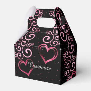 Scrolling Vine Hearts Gable Favour Box