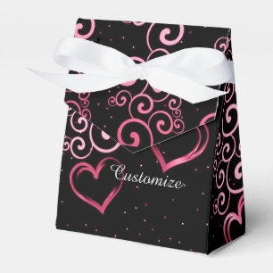 Scrolling Vine Hearts Tent Favour Box