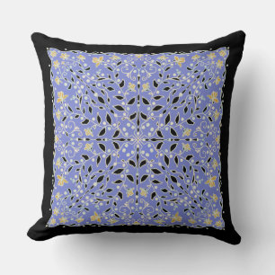 Scrolling Vines and Flowers Throw Pillow