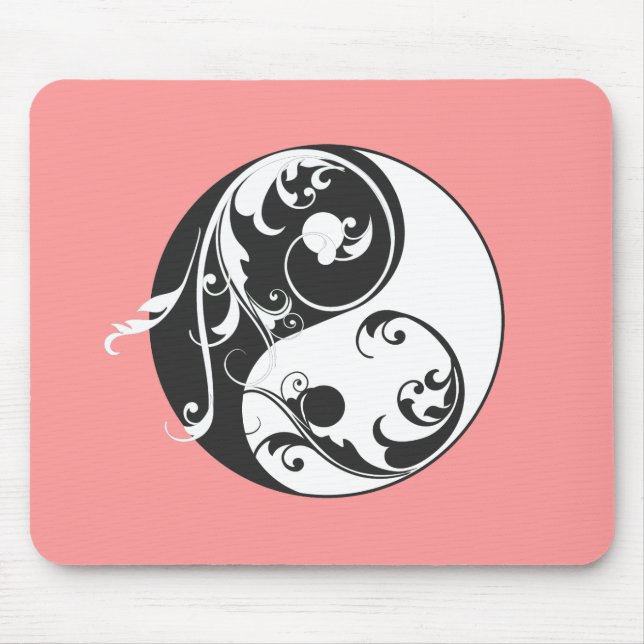 Scrolling Yin & Yang (black) Mouse Pad (Front)