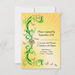 Scrolls and Butterflies RSVP Card
