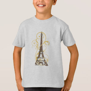 Scrolls and Eiffel Tower T-Shirt