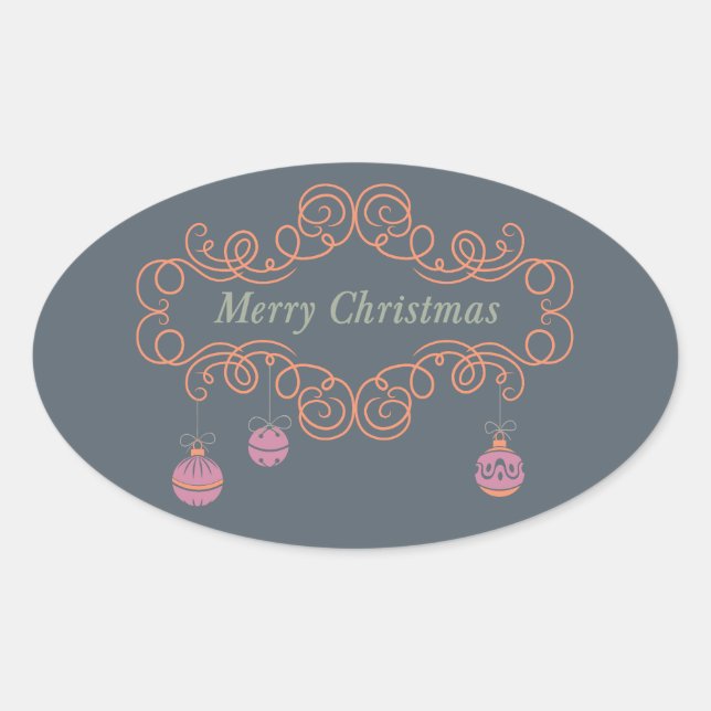 Scrolls and Ornamens Merry Christmas Stickers (Front)