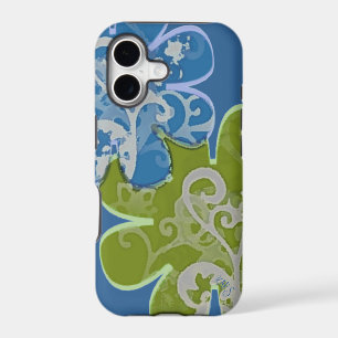 Scrolls n Flowers (blue/green)
