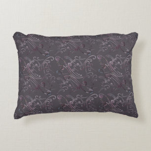 Scrolls on Dark Grey Accent Pillow
