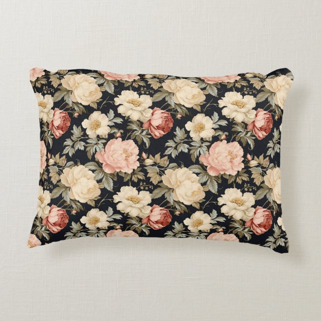 Scrolls with roses Victorian style Accent Pillow (Back)