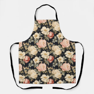 Scrolls with roses Victorian style Apron