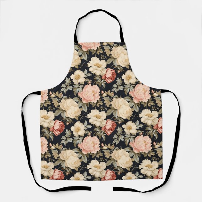 Scrolls with roses Victorian style Apron (Front)