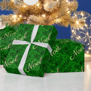 Scrollwork Green Wrapping Paper