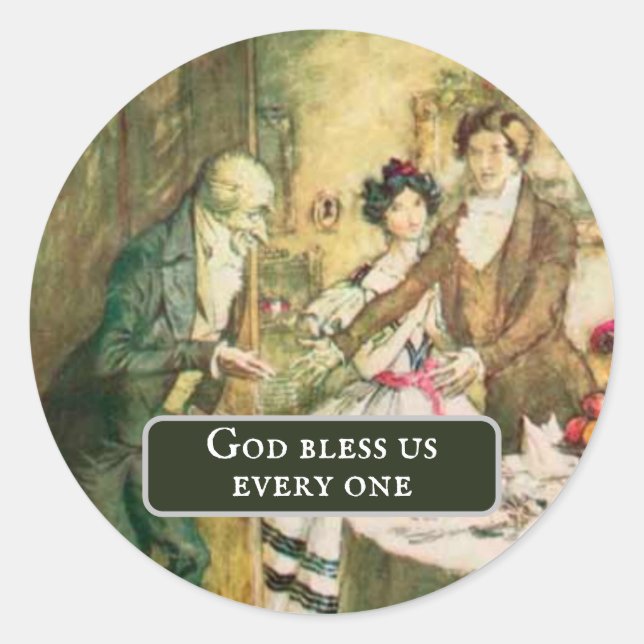Scrooge A Christmas Carol Dickens Christmas  Classic Round Sticker (Front)