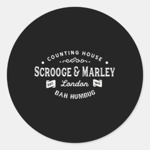 Scrooge And Marley Counting House Christmas Carol  Classic Round Sticker