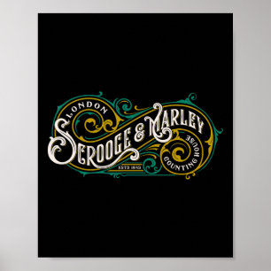 Scrooge And Marley Counting House Christmas Carol  Poster