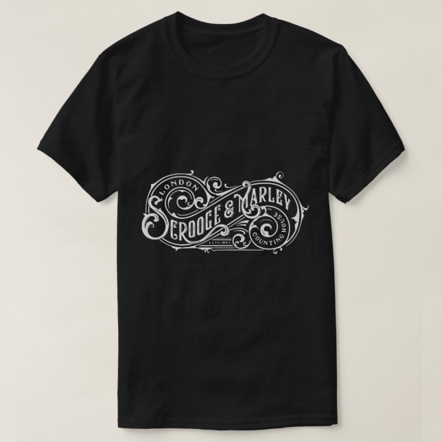 Scrooge and Marley Counting House Christmas Carol  T-Shirt (Design Front)