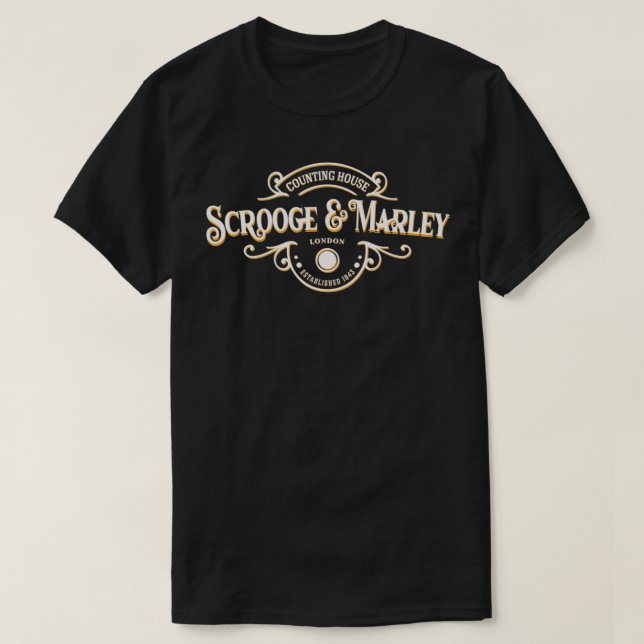 Scrooge and Marley Counting House Christmas Ebenez T-Shirt (Design Front)