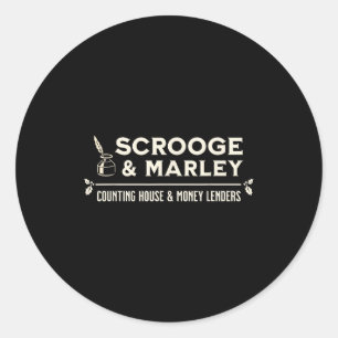 Scrooge And Marley Counting House Ens Classic Round Sticker
