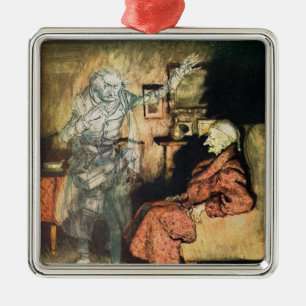 Scrooge and The Ghost of Marley Metal Ornament