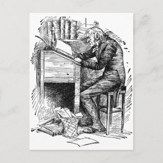 Scrooge at His Desk Postcard