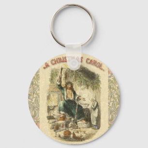 Scrooge Christmas Carol Art Print Illustration Keychain