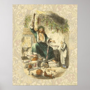 Scrooge Ghost of Christmas Present Victorian Poster