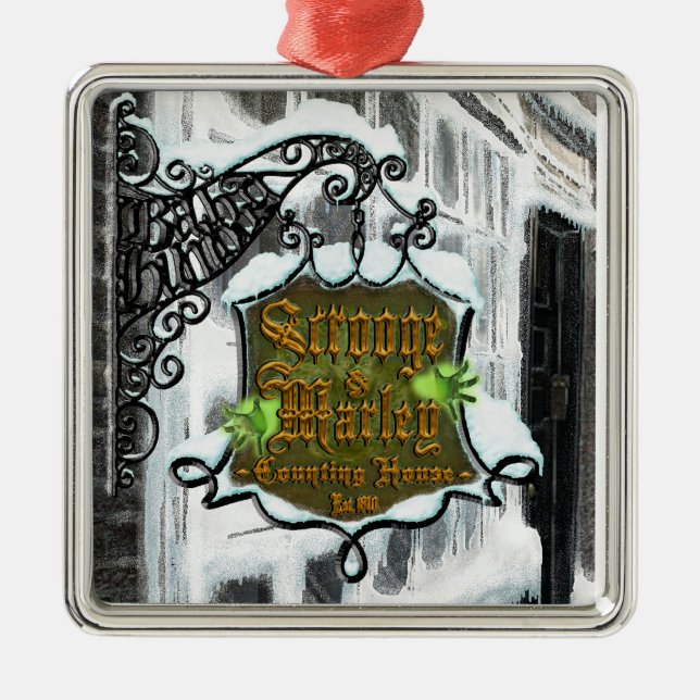 Scrooge&MarleySignScene Metal Ornament (Front)