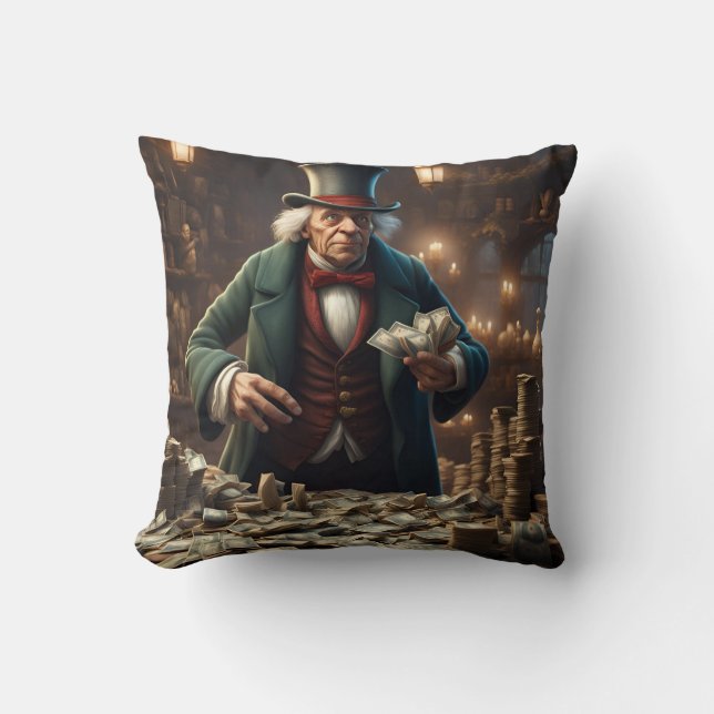 Scrooge Throw Pillow (Front)