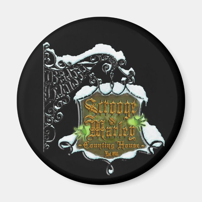 ScroogeHauntedSign Magnet (Front)