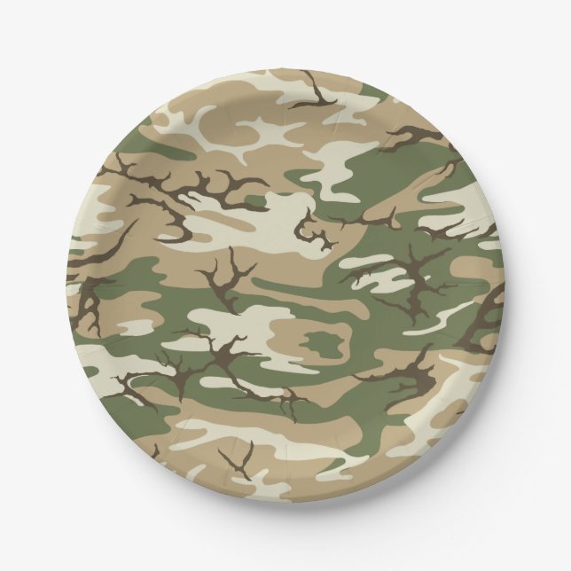 Scrub Camo Paper Plate (Front)