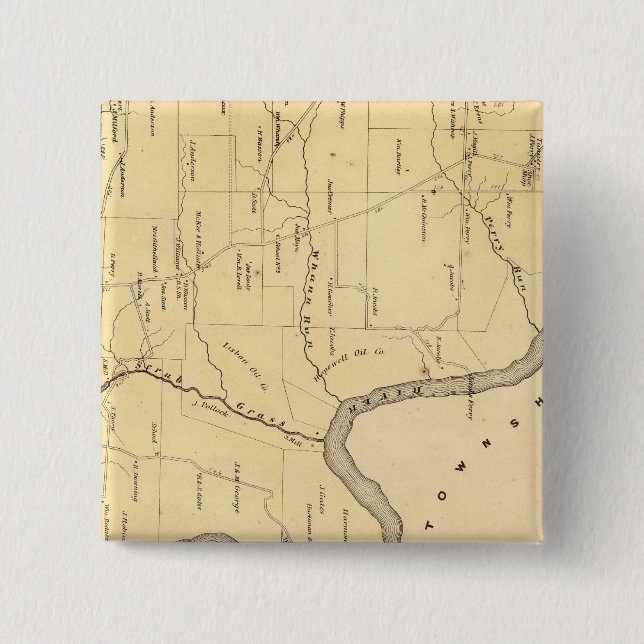 Scrub Grass Township 2 Inch Square Button (Front)