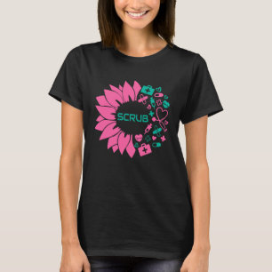 Scrub life Sunflower Nurse day NURSE WEEK 2021 chr T-Shirt