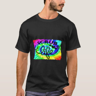 Scrub Life Tie Dye Background Nurse'S Stethoscope T-Shirt