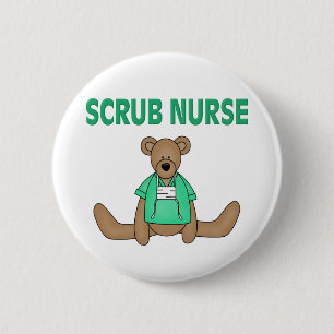 Scrub Nurse Bear 2 Inch Round Button
