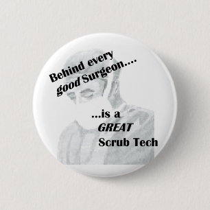 Scrub Tech 2 Inch Round Button