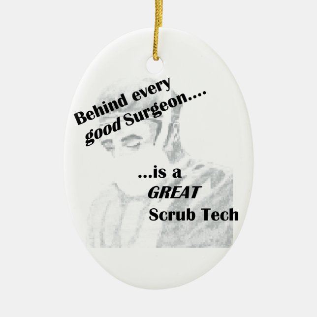 Scrub Tech Ceramic Ornament (Front)