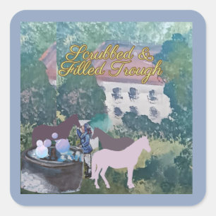scrubbed & filled trough square sticker