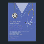 Scrubs Blue Medical Graduation Invitation<br><div class="desc">This blue scrub design is perfect for any graduate in the medical field. The scrub features detailed stitching on the neckline and pocket and a stethoscope draped around the neck. Available in three colours. The invitation is easy to customize with your wording, font, font colour and choice of six paper...</div>