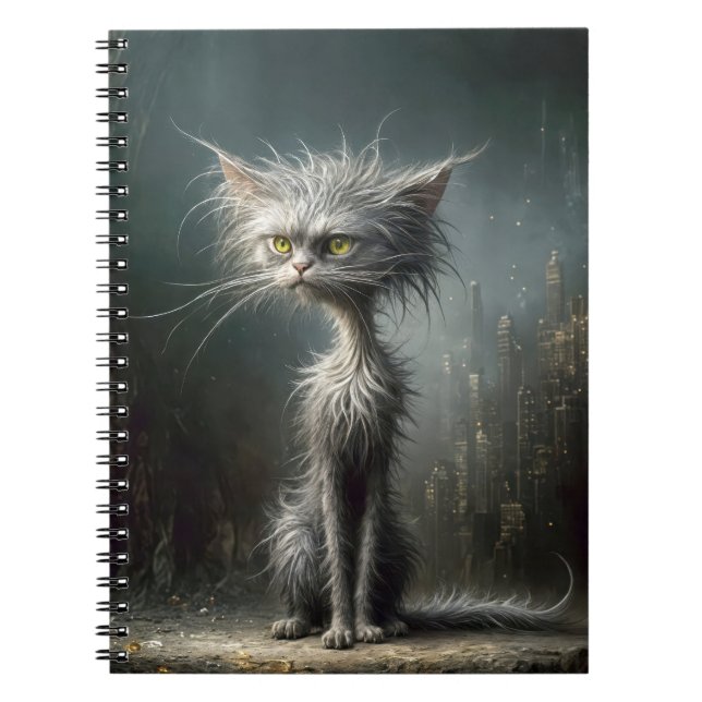 Scruffy City Street Cat Notebook (Front)