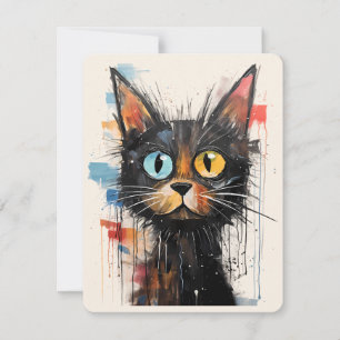 Scruffy Cute Cat Carte de remerciements