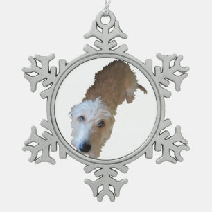 Scruffy Dog Pewter Ornament