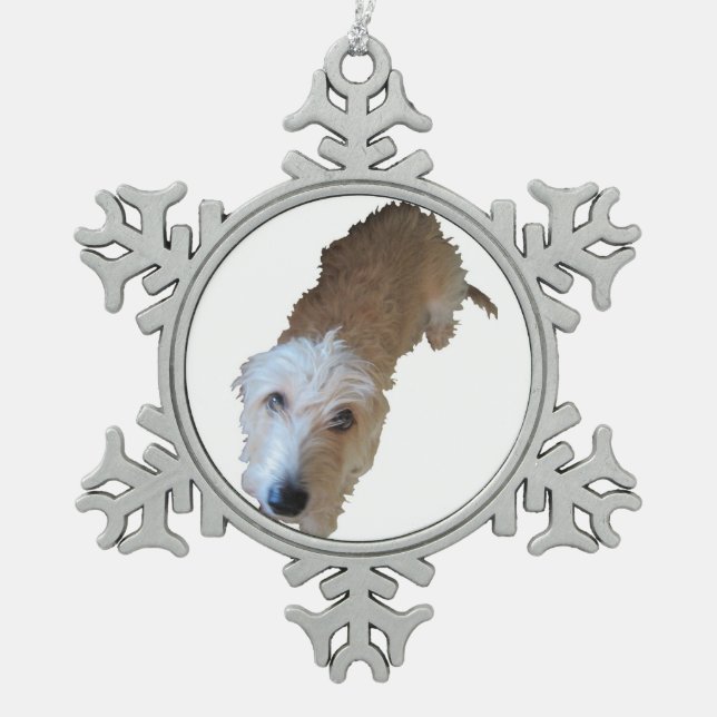 Scruffy Dog Pewter Ornament (Front)