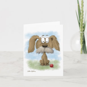 Scruffy Mutt Cartoon with ball Card