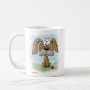 Scruffy Mutt Cartoon with ball Coffee Mug