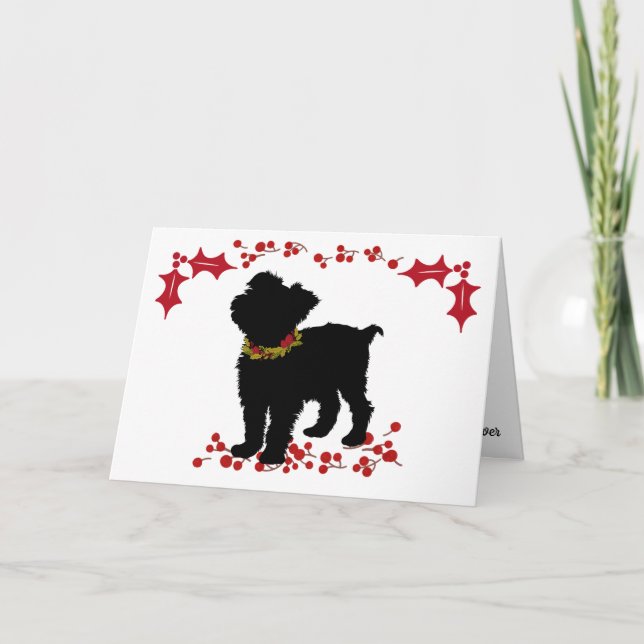 Scruffy Mutt Joy Love Peace Christmas Card (Front)