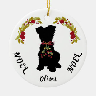 Scruffy Mutt Noel Noel Ceramic Christmas Ornament