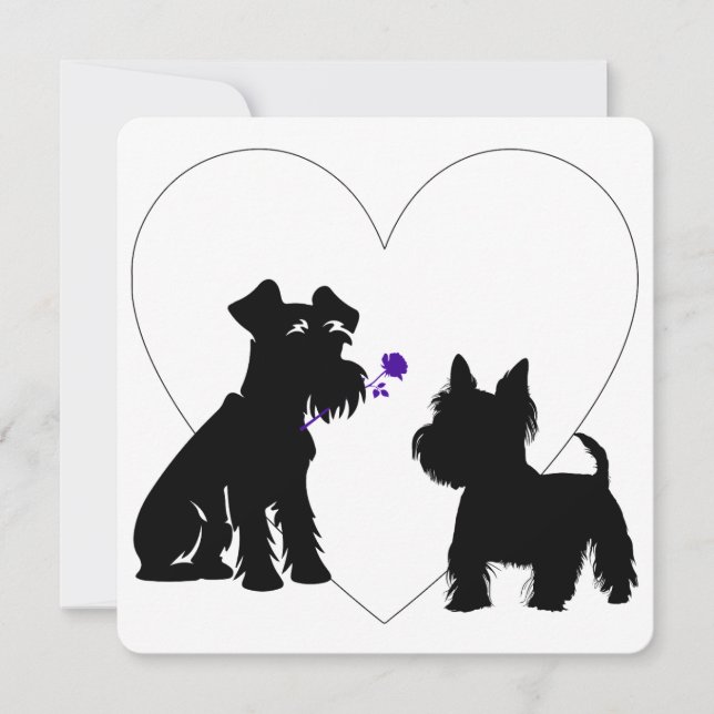 Scruffy Mutt Romance Tic Tac Toe Valentine's Card (Front)