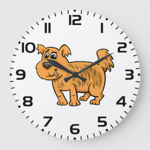 Scruffy Orange Puppy Dog Large Clock
