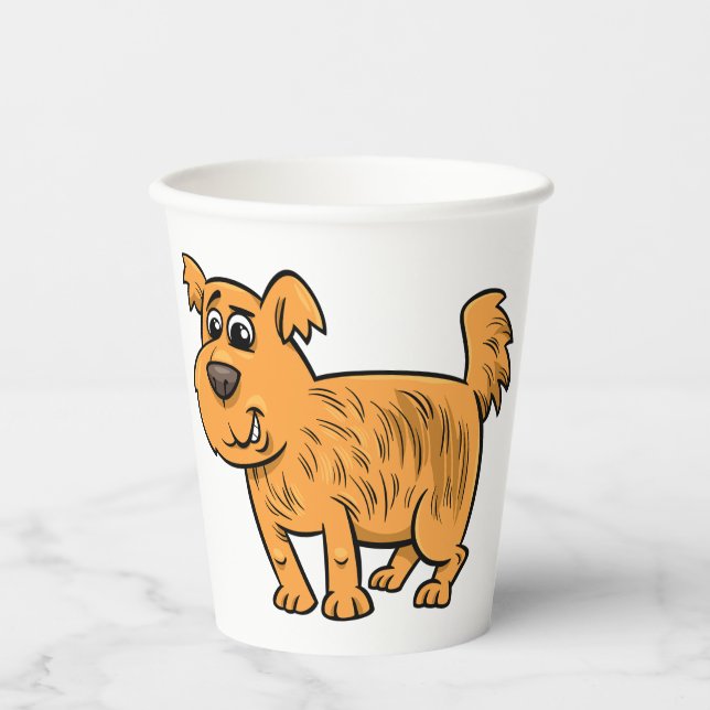 Scruffy Orange Puppy Dog Paper Cups (Front)