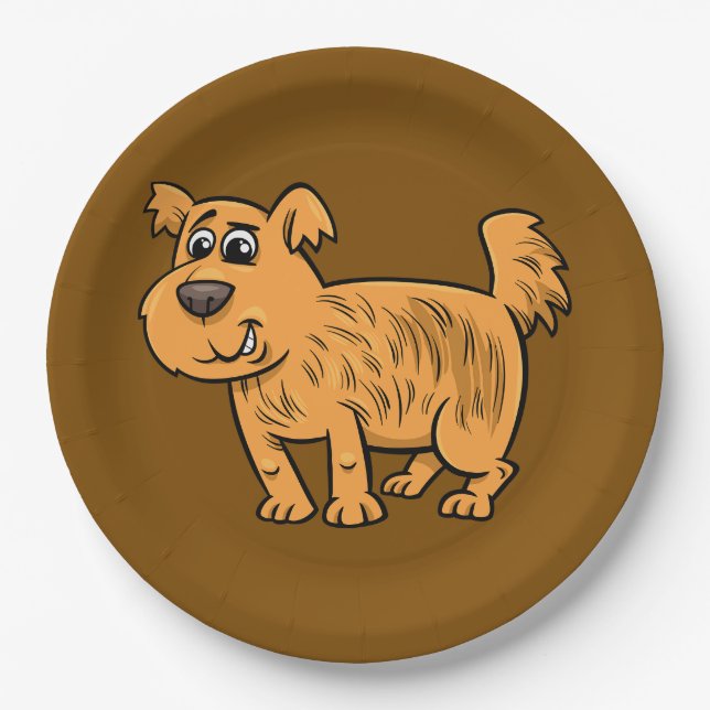 Scruffy Orange Puppy Dog Paper Plate (Front)
