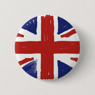 Scruffy Union Jack 2 Inch Round Button
