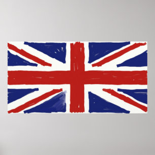 Scruffy Union Jack Poster