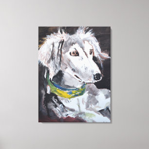 Scruffy White Terrier Dog Portrait Canvas Print